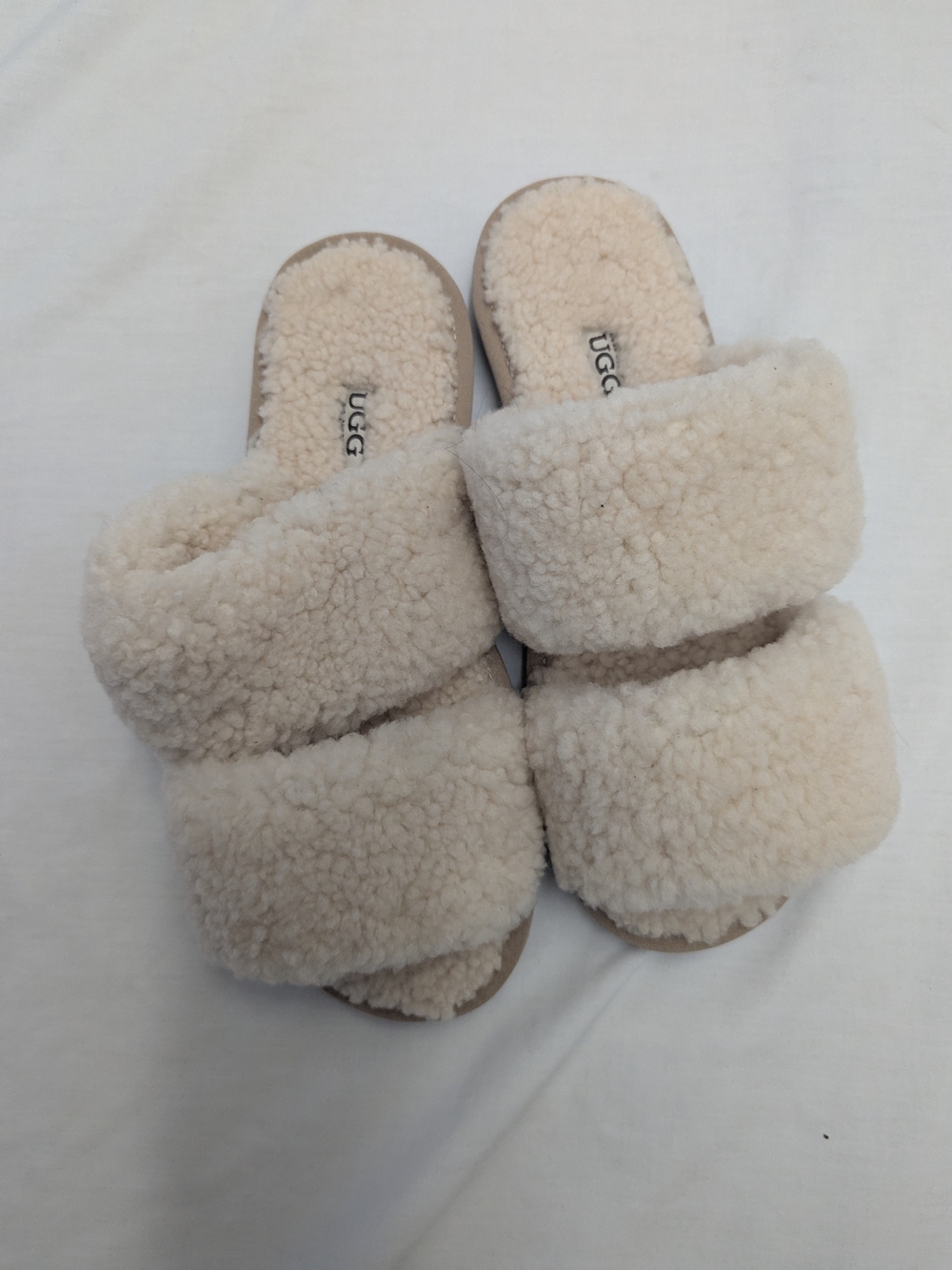 UGG Crispus Slides Women's Sheepskin Large Beige NWOT US Sz 9-9.5